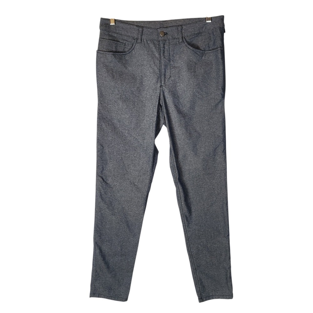 Lululemon ABC Pants Men's 32 Heathered Deep Navy Slim Tech Canvas